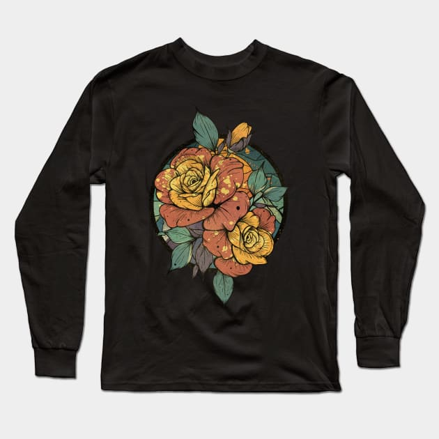 Colourful Flowers Long Sleeve T-Shirt by Jess Adams